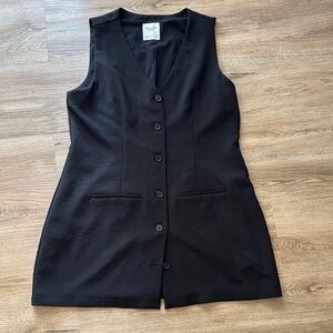 Abercrombie & Fitch Black Sleeveless V-Neck Sheath Mini Dress